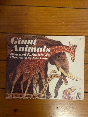 Vintage 70s 1970s Giant Animals  children’s animal book giraffe elephant turtle